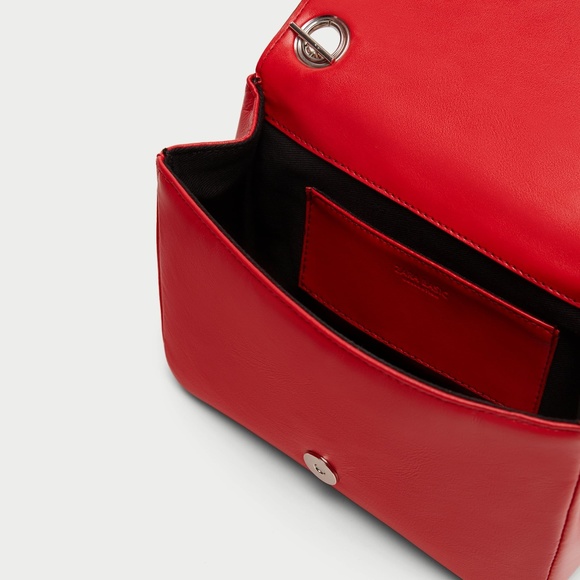Zara leather studded crossbody bag red NWT - Picture 5 of 8
